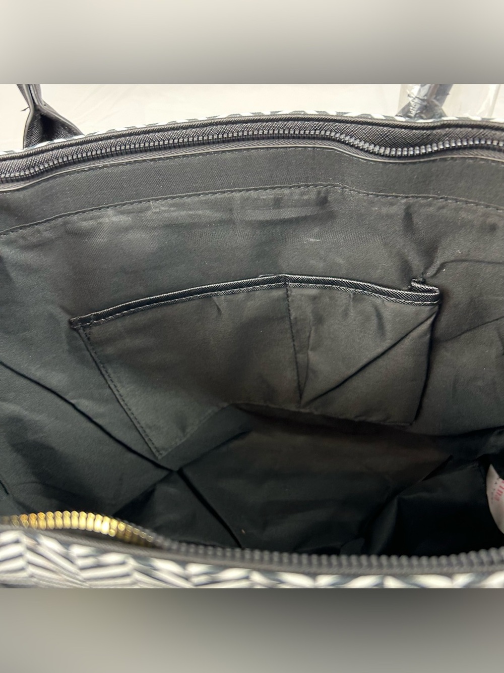 *NEW* Trina Turk Double Handle Tote Satchel Herringbone Pattern Vegan Leather - Picture 10 of 14